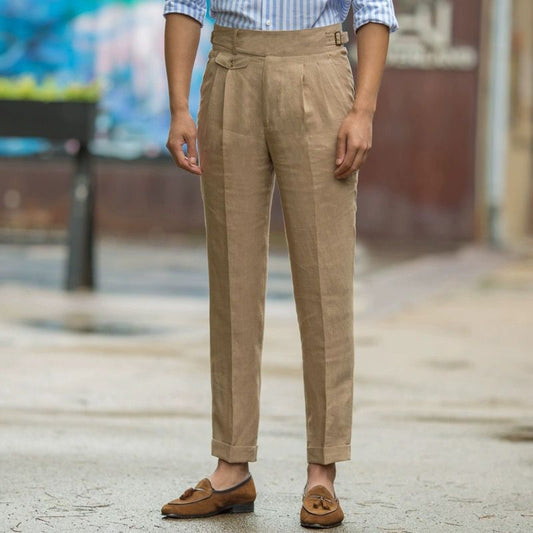 Pantalones de Lino Cintura Alta Efecto Adelgazante Corte Lápiz - Image 2