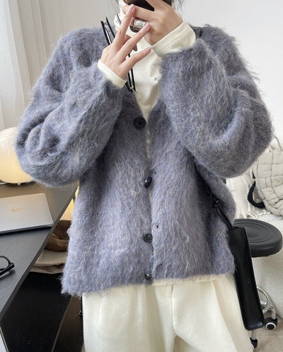 Cardigan Suelto de Lana Suave con Cuello en V - Tejido Cálido y Acogedor - Image 12
