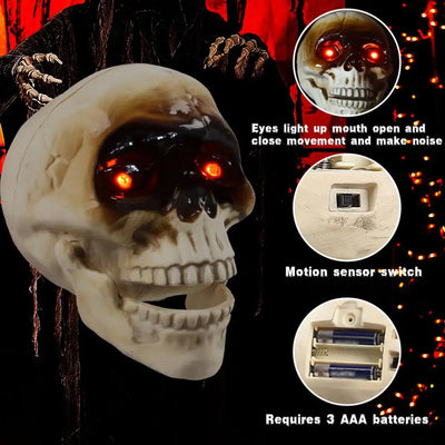 Calavera Flotante Animada con Sonido Realista para Halloween