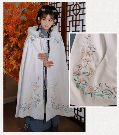 Capa Hanfu Bordada para Mujer con Forro Polar Largo - Image 6