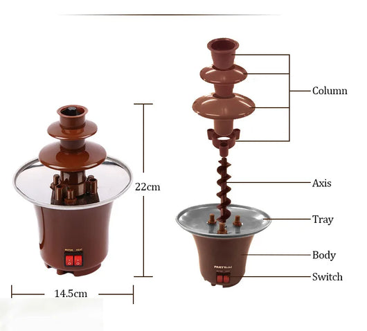 Fuente de Chocolate Mini con Diseño Creativo y Máquina de Fondue con Calefacción - Image 5