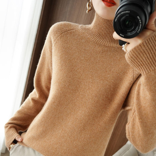Suéter Cuello Alto Mujer - Pullover Liso y Versátil - Image 14