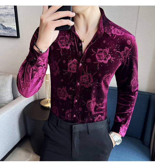 Ropa Elegante en Terciopelo Dorado para Hombre Talla Grande - Image 25