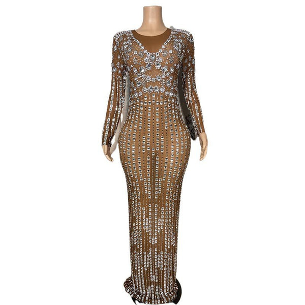 Vestido Brillante con Detalles de Diamante