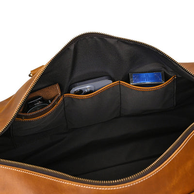 Bolsa de Viaje Cuero Vintage Crazy Horse Gran Capacidad - Image 19