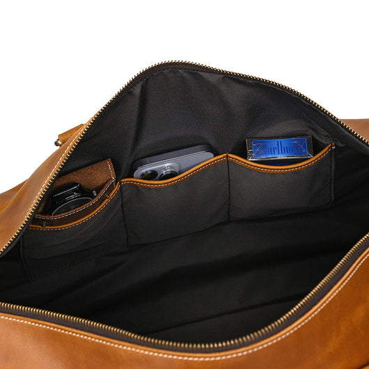 Bolsa de Viaje Cuero Vintage Crazy Horse Gran Capacidad - Image 19