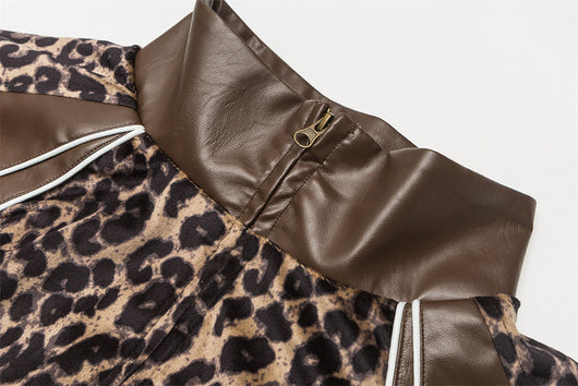 Chaqueta de Cuero PU con Detalles Leopardo - Image 19