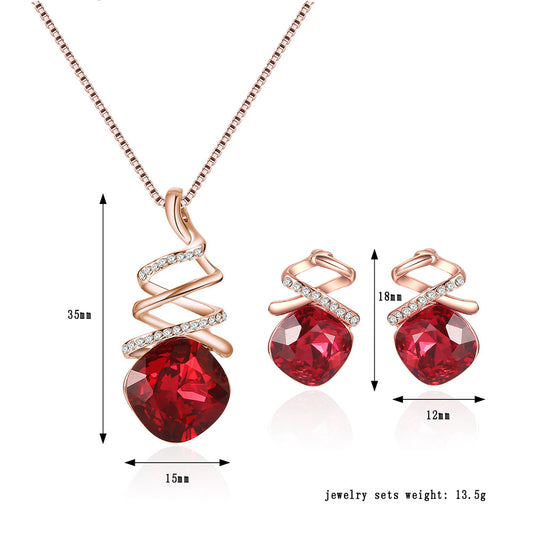 Elegante Conjunto de Joyería para Novia: Collar y Pendientes - Image 2