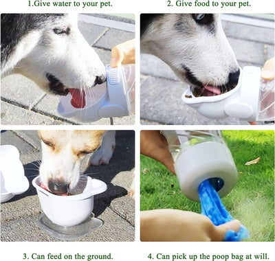 Botella de Agua 3 en 1 para Mascotas - Portátil con Dispensador de Alimento y Bolsas - Image 10