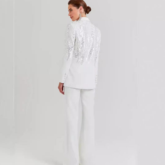 Pantalones Sueltos con Lentejuelas de Dos Piezas para Mujer - Image 2