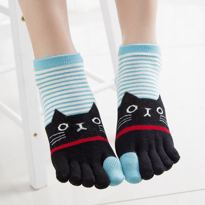 Calcetines de Algodón para Mujer con Diseño de Rayas y Gato - Otoño Invierno - Image 16