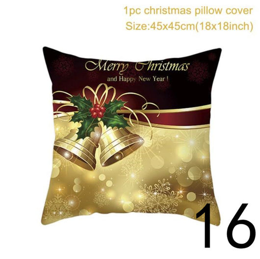 Funda de Almohada Navideña con Estampado Santa para Decoración del Hogar - Image 62