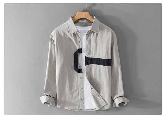 Camisa Estampada de Manga Larga Hombre Corte Relajado - Image 25