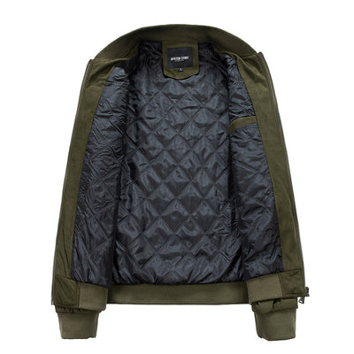 men's jacket, jacket, olive green, dark green, bomber jacket, casual - Image 4