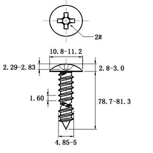 Tornillo Autorroscante de Acero Inoxidable Cabeza Ancha Tipo Champiñón - Image 48