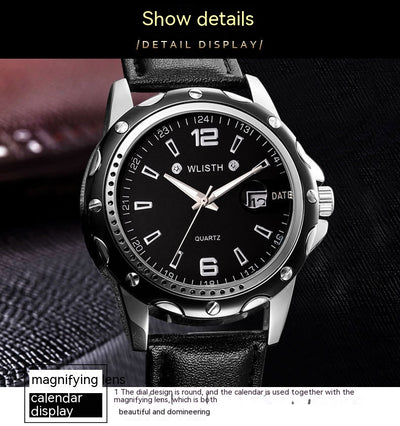 Reloj de Negocios Impermeable para Hombre con Calendario y Cuarzo - Image 9