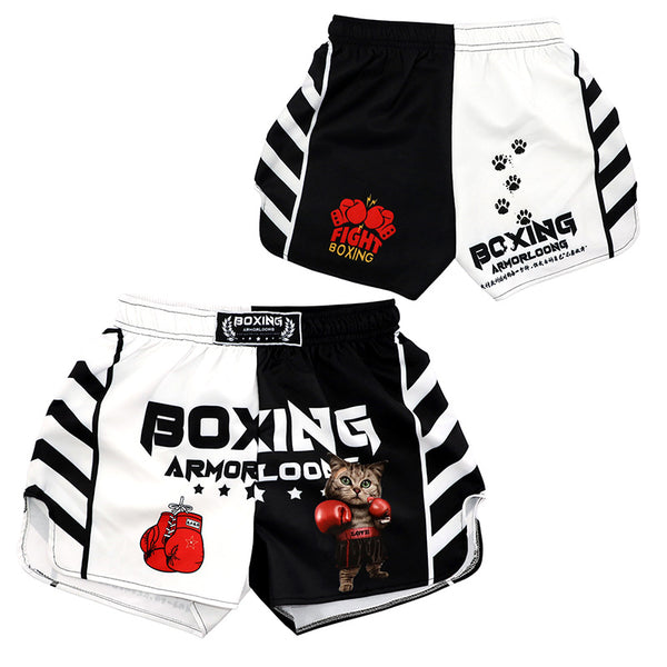 Shorts de Boxeo y MMA con Diseño de Gato Luchador