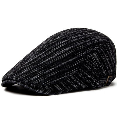 Boina Retro de Algodón Denim Lavado con Costura Británica para Hombre - Image 5