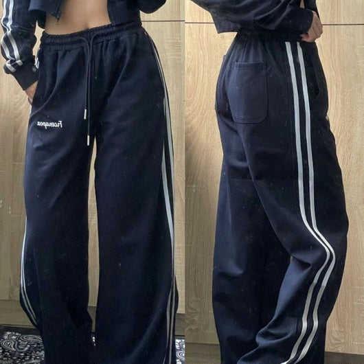 Pantalones Hip-hop Vintage a Rayas - Estilo Casual Urbano