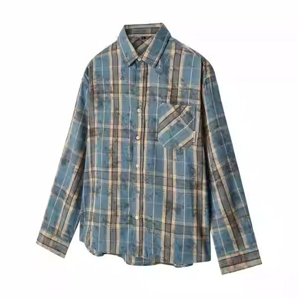 Camisa a Cuadros para Mujer Primavera y Otoño