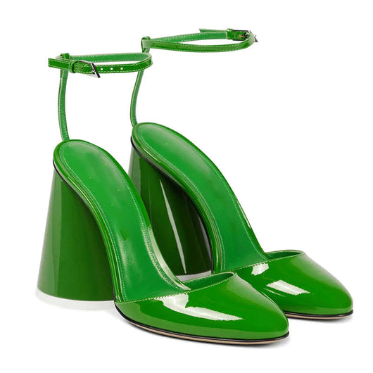 Sandalias de Tacón Grueso y Cuero Charol Estilo Europeo - Diseño Sensual - Image 6