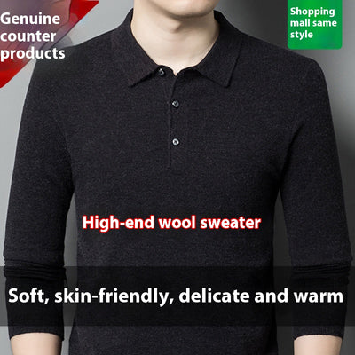 Suéter Polo de Manga Larga para Hombre - Colores Sólidos Otoño Invierno - Image 14