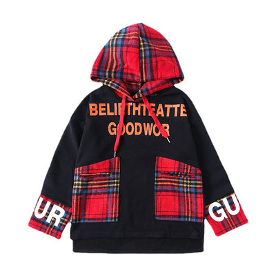 Sudadera con Capucha y Estampado de Letras Coreanas para Niños - Image 9