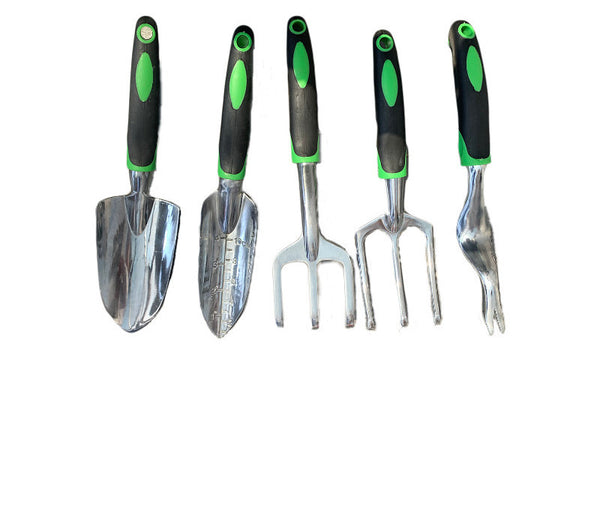 Set de 9 Herramientas de Jardín en Aluminio con Mangos Ergonómicos Bicolor