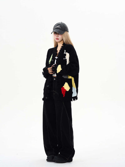 Cardigan de Contraste Dañado - Suéter Versátil Unisex - Image 7