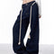 Jeans Negros Lavados Rectos Ancho con Costuras Blancas