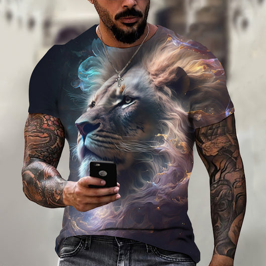 Playera Estampada León 3D para Hombre - Diseño Beast Verano - Image 7