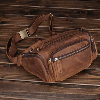 Bolsa Mensajera de Cuero Genuino Multicapa - Estilo Vintage - Image 7