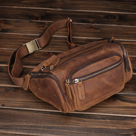 Bolsa Mensajera de Cuero Genuino Multicapa - Estilo Vintage - Image 7