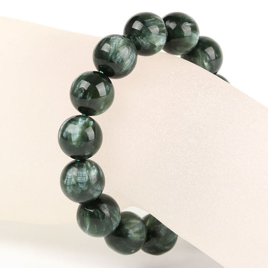 Pulsera de Cristal con Efecto Escamas de Dragón Verde Oscuro - Image 3