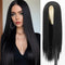 Peluca Larga Negra Lisa Completa - Estilo Diario Natural