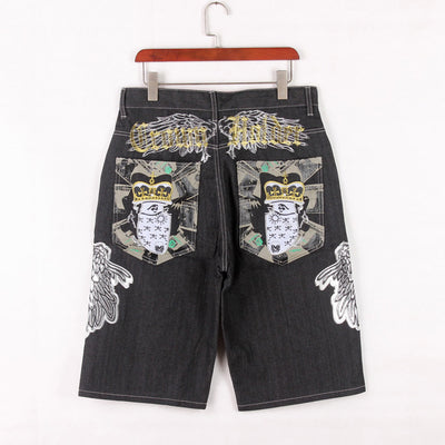Shorts de Mezclilla Bordados Talla Grande Hombre Corte Relajado - Image 12