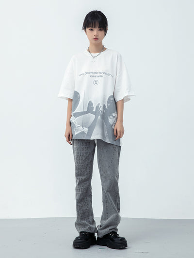 Playera Gráfica Reversible de Retrato con Letras para Hombre - Image 12