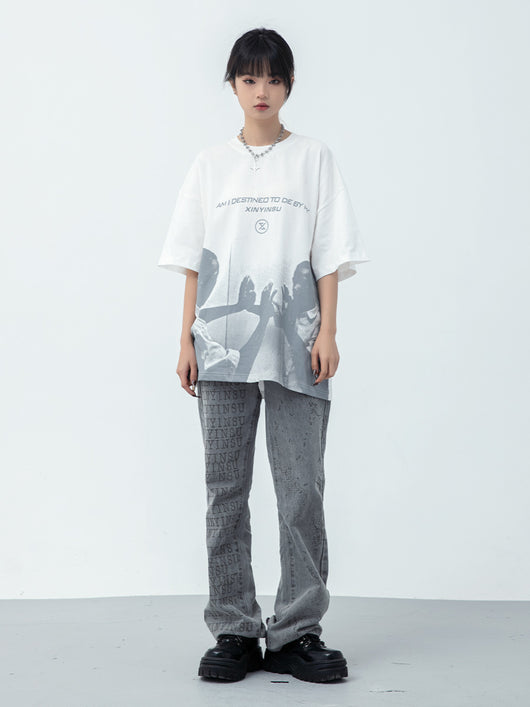 Playera Gráfica Reversible de Retrato con Letras para Hombre - Image 12