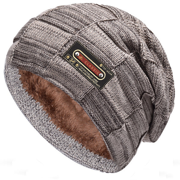 Gorro Tejido Abrigo con Forro Polar para Hombre - Ideal para Otoño e Invierno