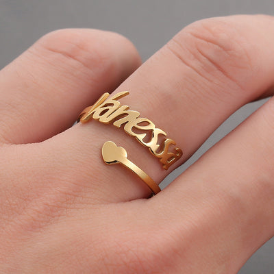 Anillo Personalizado de Corazón en Acero Inoxidable DIY - Image 2