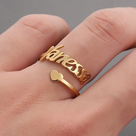 Anillo Personalizado de Corazón en Acero Inoxidable DIY
