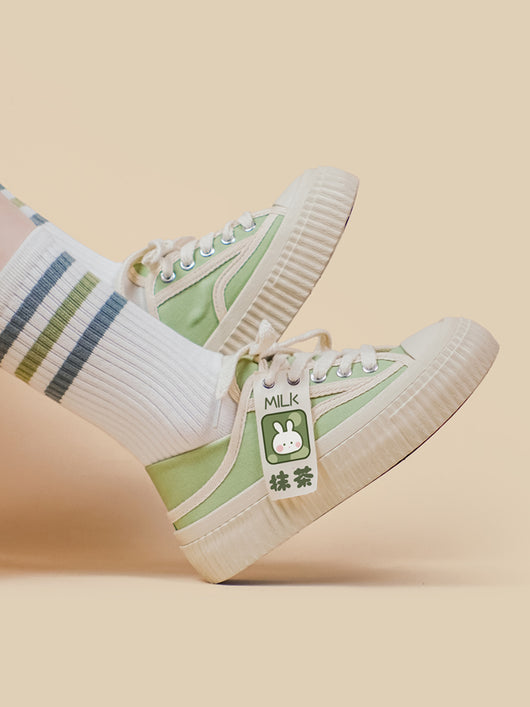Zapatos Bajos Respirable Estilo Japonés con Suela Gruesa Color Bisqué - Image 5