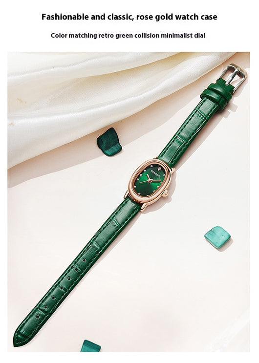 Reloj de Cuarzo para Mujer con Correa de Cuero y Acero Inoxidable Resistente al Agua - Image 12