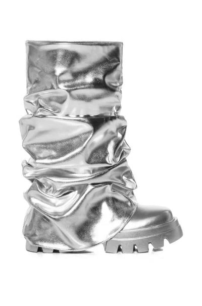Botas Tipo Pipe de Cuero Charol con Punta Redonda - Estilo Fashion - Image 3