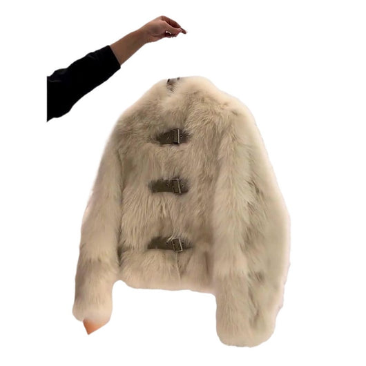 Abrigo de Piel Corto para Mujer con Cuello de Pie - Moda Contemporánea - Image 3