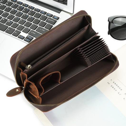 Bolsa de Cuero Genuino para Hombre Estilo Retro Clásico con Gran Capacidad - Image 26