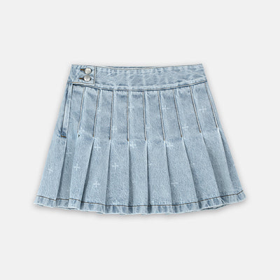 Falda Plisada Denim Vintage Desgastado - Image 6
