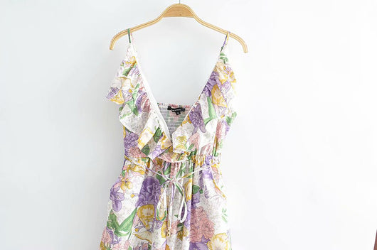 Jumpsuit Estampado con Cuello en V, Cintura Anudada y Volantes - Image 10