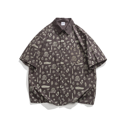 Camisa Suelta Estilo Japonés con Estampado Shell y Solapa - Image 9