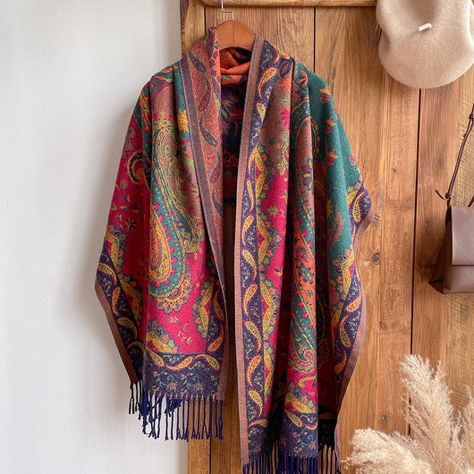 Chal Étnico de Cachemira Artificial para Mujer - Estilo Bohemio - Image 17